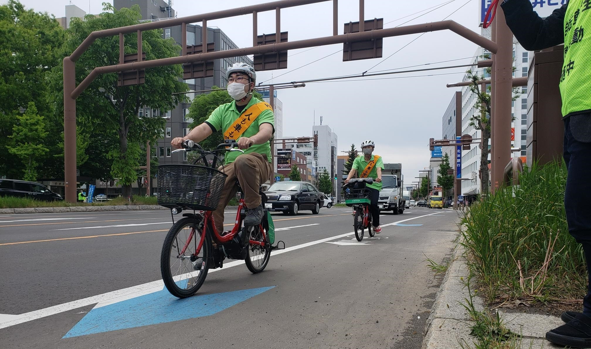 自転車安全日の啓発活動と矢羽根啓発（5月20日） | NPO法人ポロクル